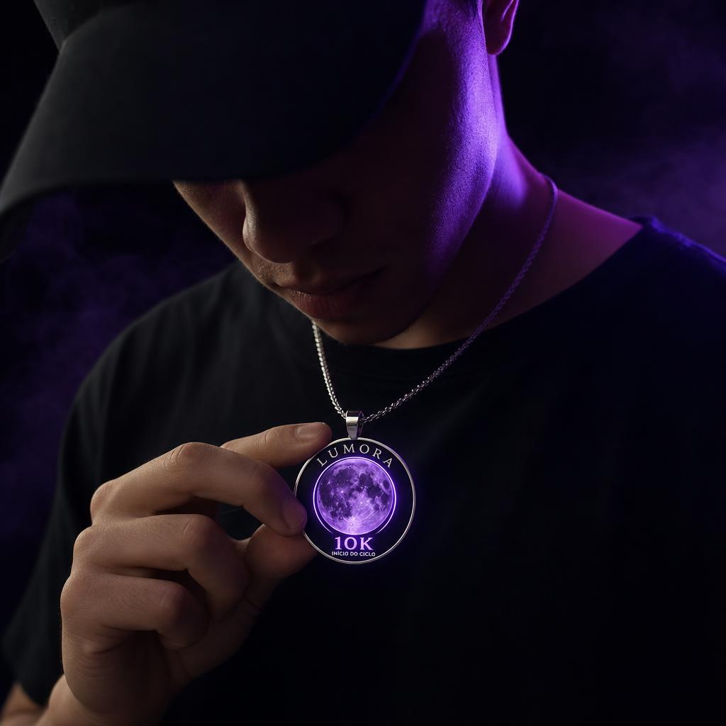 Cliente Lumora com medalhão